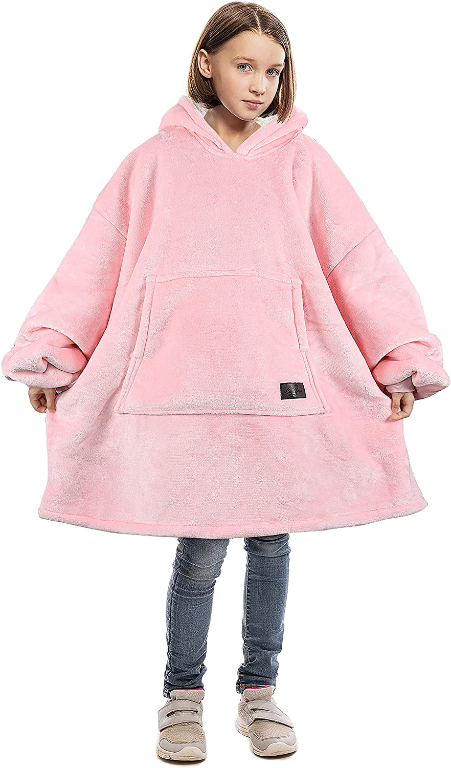 Catalonia Oversized Wearable Blanket Hoodie Sweatshirt, Comfortable Sherpa Lounging Pullover for Adults Men Women Teenagers Wife Girlfriend