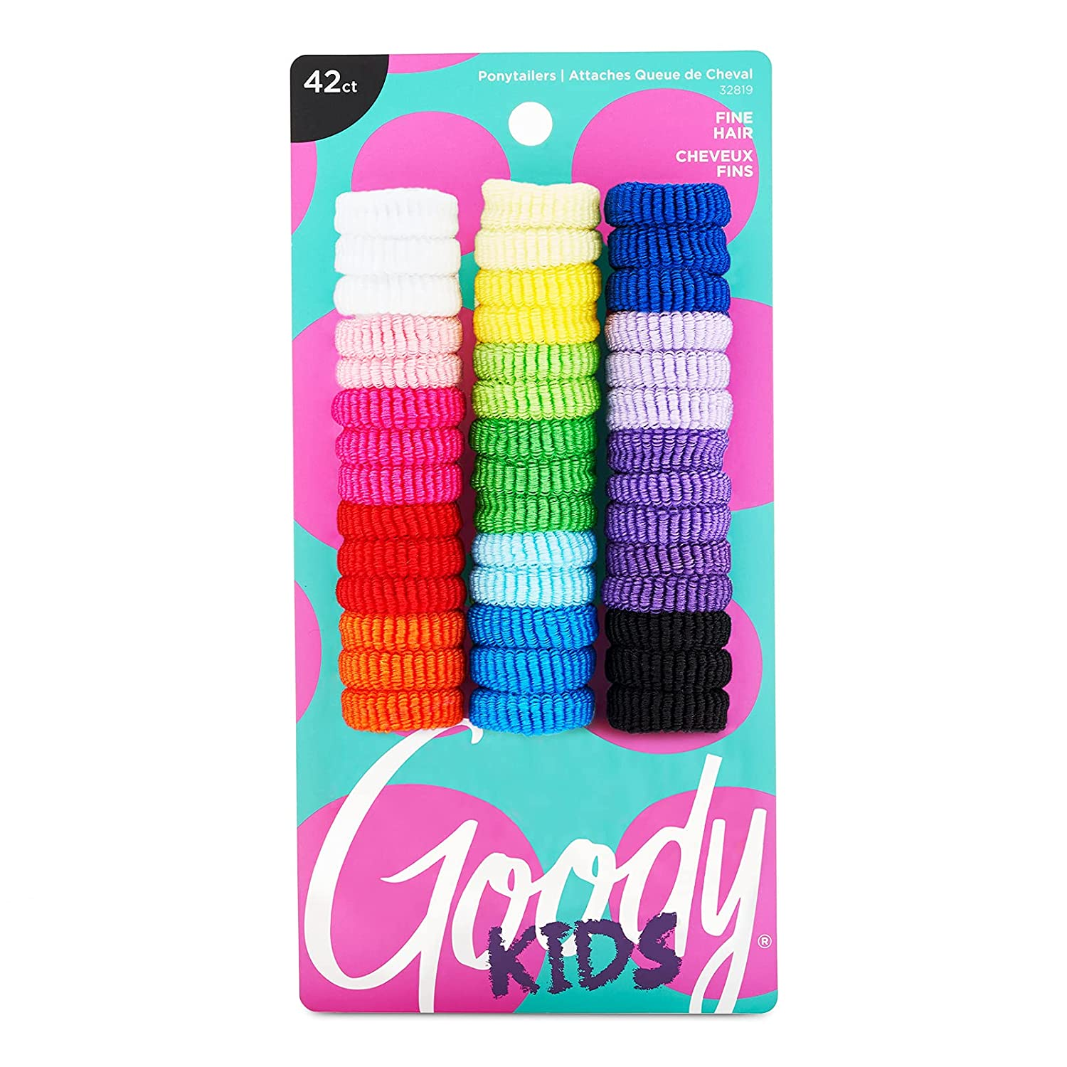 Goody Ouchless Elastic Hair Ties - 60 Count, Assorted in Brights and Pastels - Perfect for Fine, Curly Hair and Sensitive Scalps - Pain Free Hair Accessories for Men, Women, Girls and Boys