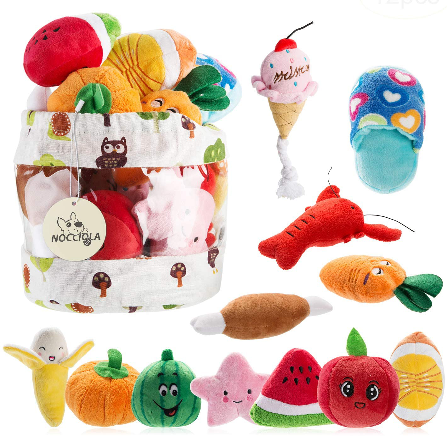 Nocciola Dog Squeaky Toys Cute Plush Toys|Pet Toys for Small Medium & Large Dogs