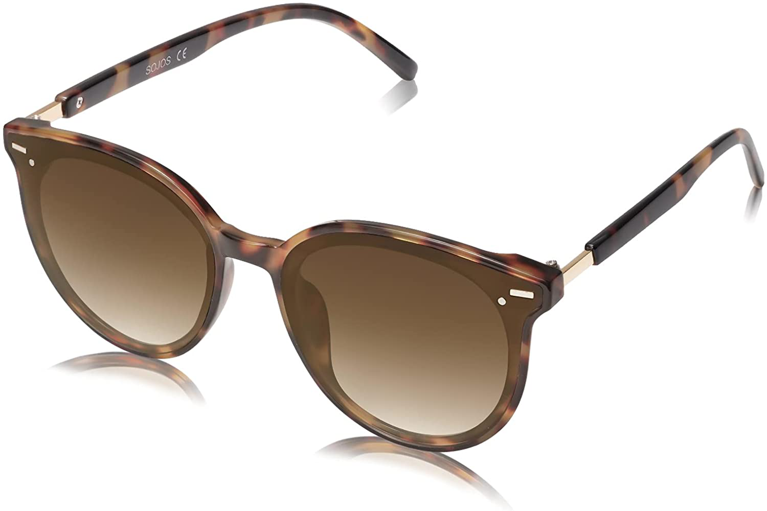 SOJOS Classic round Sunglasses for Women Men Retro Vintage Large Plastic Frame BLOSSOM SJ2067