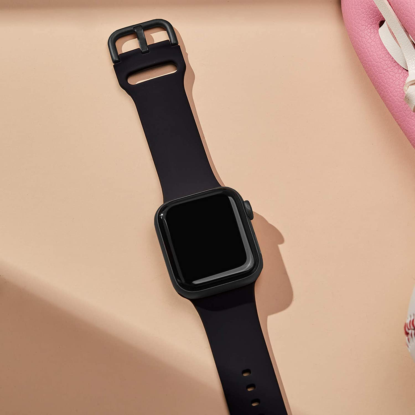 Adepoy Compatible with Apple Watch Bands Soft Silicone Sport Wristbands Replacement Strap with Classic Clasp for iWatch