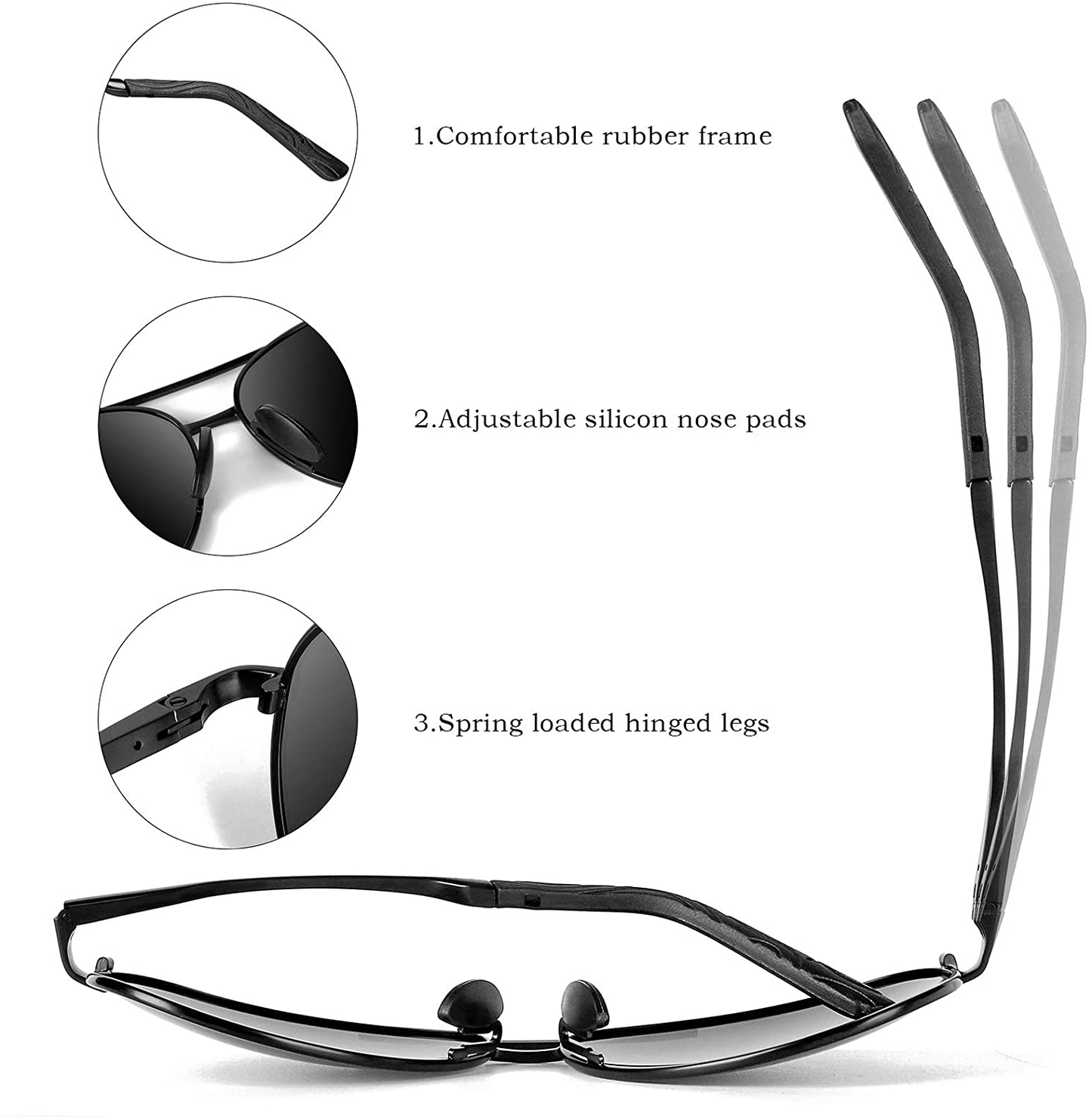 Aviator Sunglasses for Men Polarized Women-Mxnx UV Protection Lightweight Driving Fishing Sports Mens Sunglasses MX208