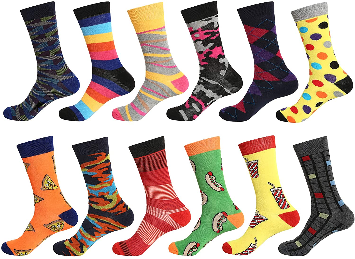 12 Pairs Men Crew Dress Socks