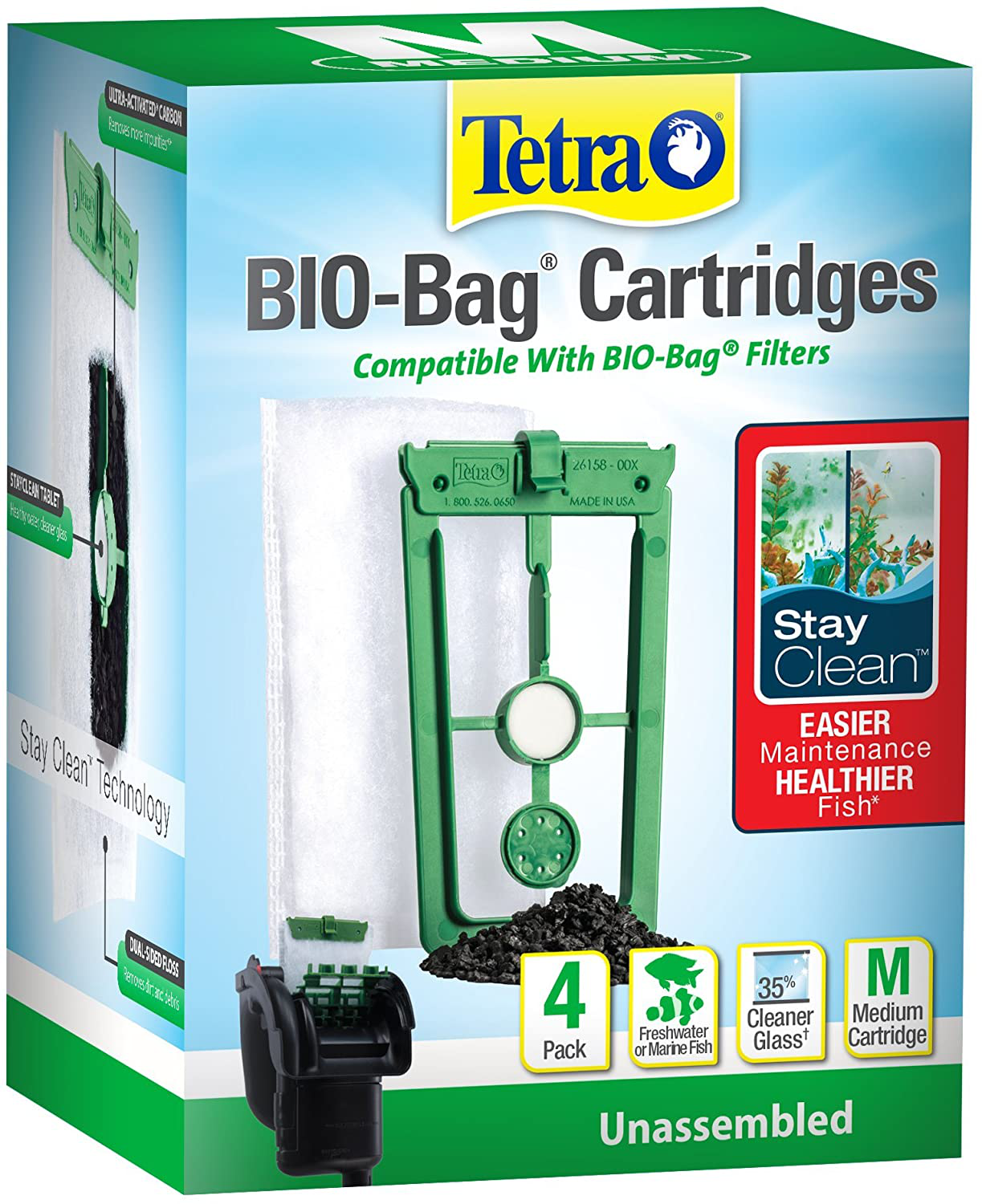 Tetra Whisper Bio-Bag Filter Cartridges For Aquariums - Unassembled