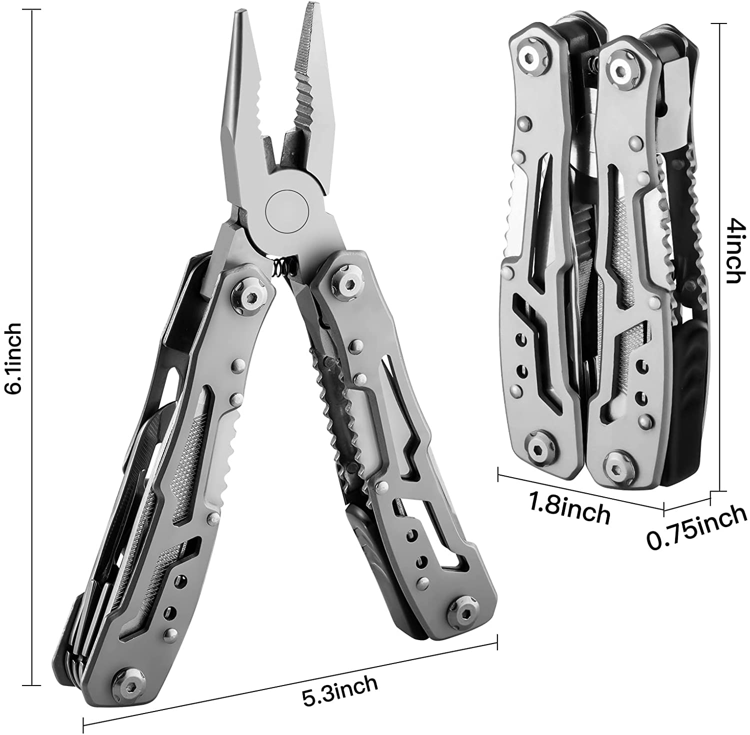 14-In-1 Multitool Pliers,Premium Portable Multi Tool ,With Safety Locking Professional Stainless Steel Multitool Pliers Pocket Knife,Apply to Survival, Camping, Gifts for Dad Husband Boyfriend
