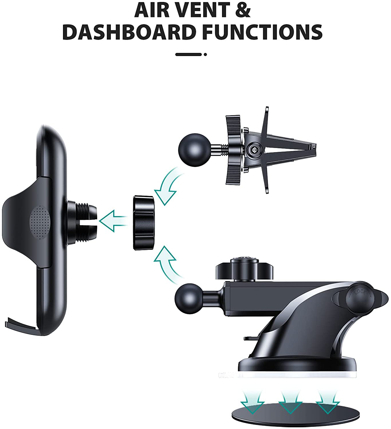 VICSEED Universal Cell Phone Holder for Car Phone Mount Car Phone Holder Dashboard Windshield Air Vent Long Arm Strong Suction Cell Phone Car Mount Fit with iPhone SE 12 Pro Galaxy S21 All Phones