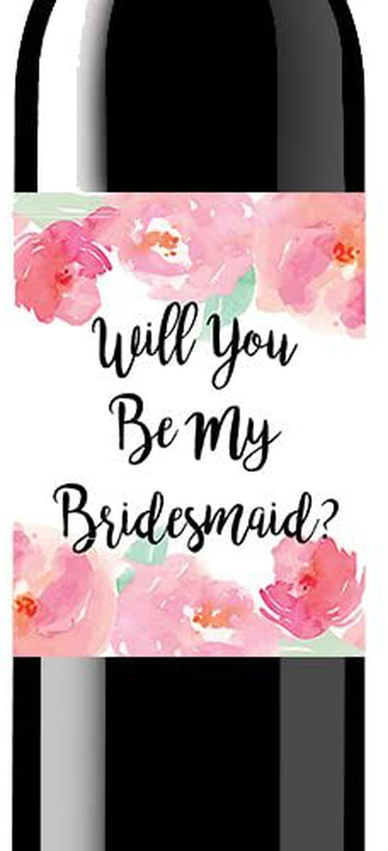 Swag Lab Set of 4 Wine Bottle Labels - Will You Be My Bridesmaid - Will You Be My Maid of Honor - Wine Labels Bridesmaid Gifts - Maid of Honor Gift