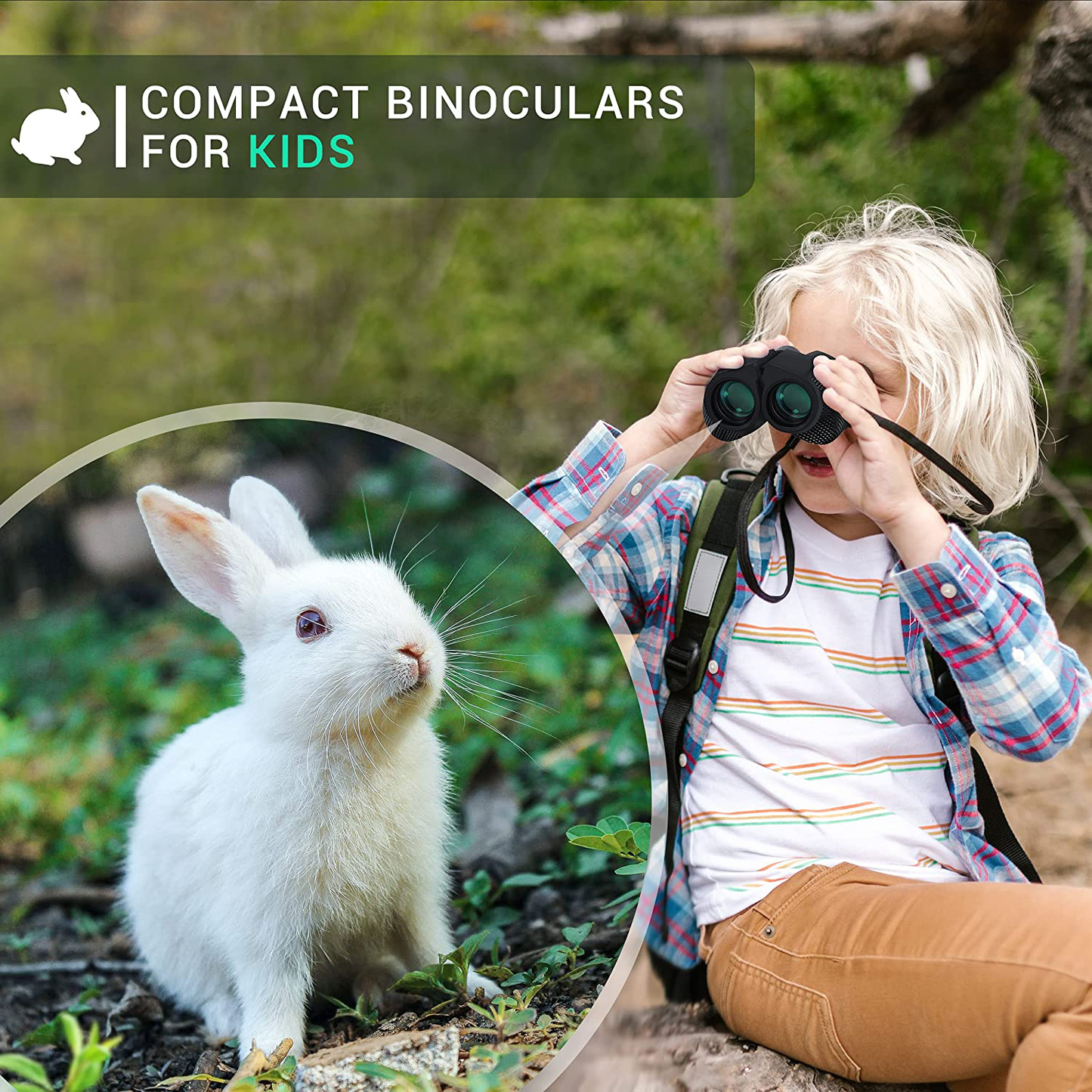 Aurosports 10x25 Binoculars for Adults and Kids, Folding Compact Binocular with Weak Light Vision, Lightweight Small Binoculars for Bird Watching, Travel, Concerts, Hunting, Hiking