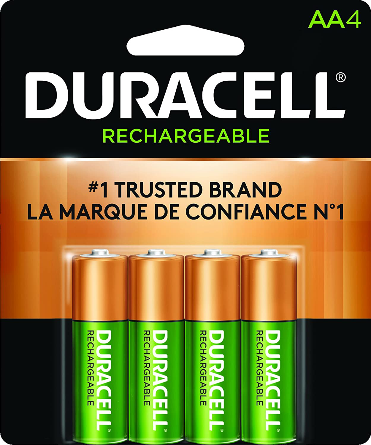 Duracell - Rechargeable AA Batteries - long lasting, all-purpose Double A battery for household and business - 4 count