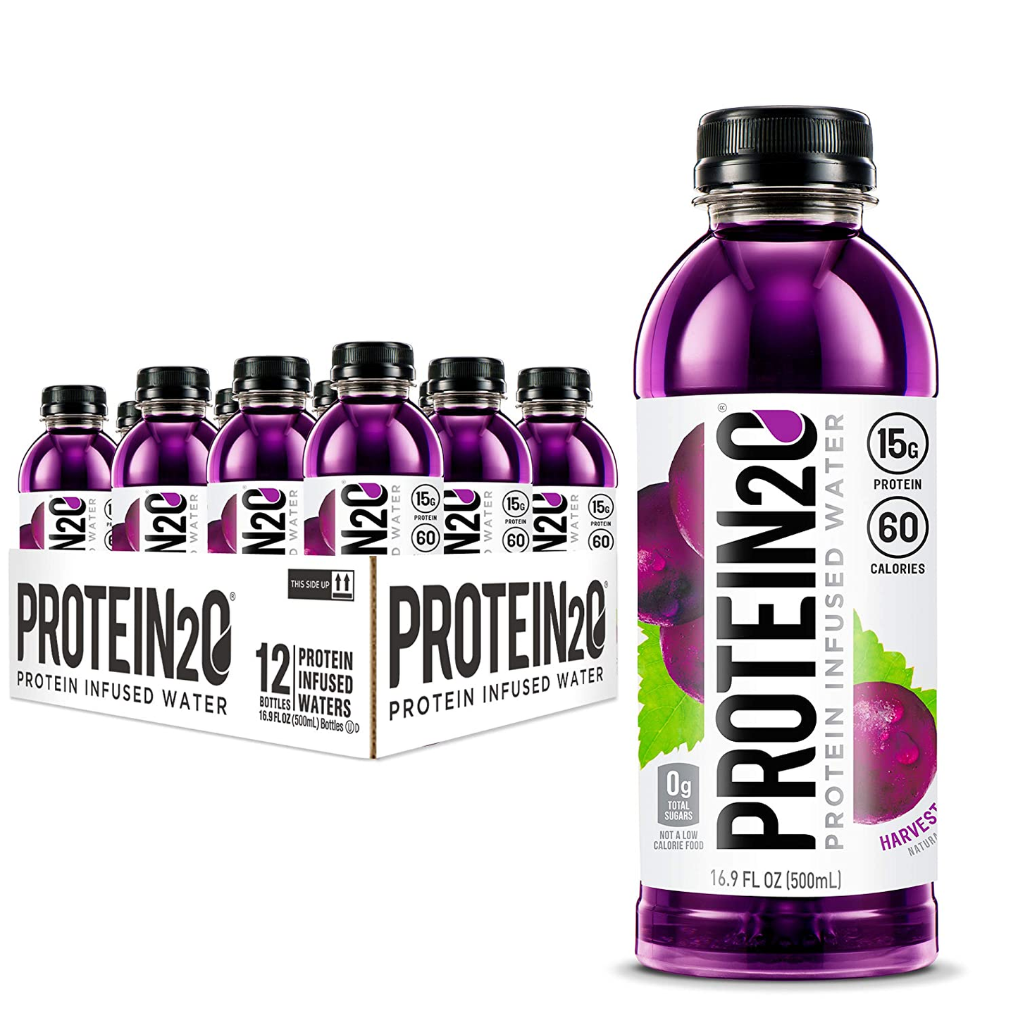 Protein2O 15G Whey Protein Infused Water, Peach Mango, 16.9 Oz Bottle (Pack of 12)
