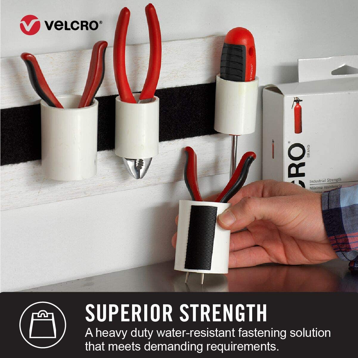 VELCRO Brand Industrial Fasteners Stick-On Adhesive | Professional Grade Heavy Duty Strength | Indoor Outdoor Use