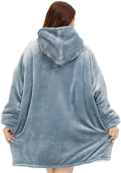 Oversized Wearable Sherpa Fleece Blanket Hoodie Comfortable Soft Warm Thick Hoodie Blanket