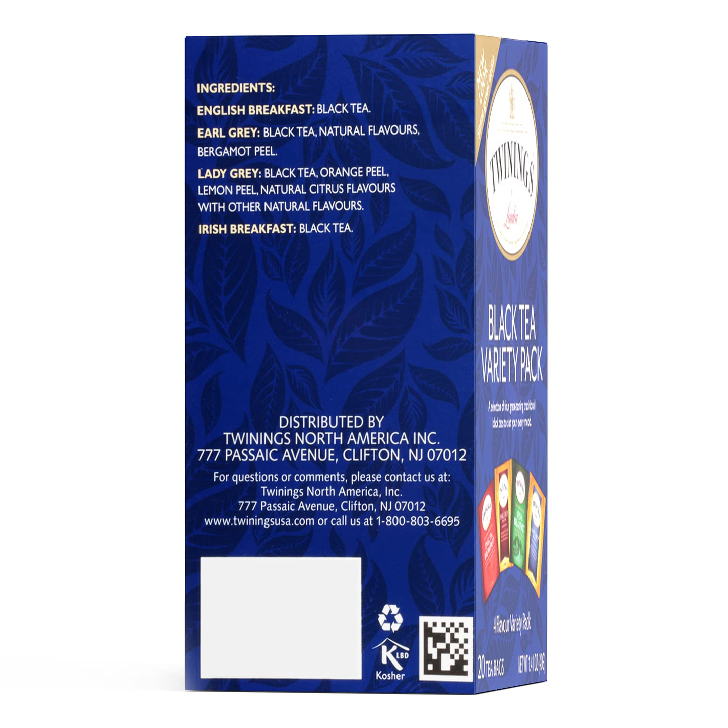 Twinings Tea, Black Tea Sampler Variety Pack with Four Flavors; Earl Grey Tea, English Breakfast Tea, Lady Grey Tea & Irish Breakfast Tea, 20 Tea Bags (Pack of 3)