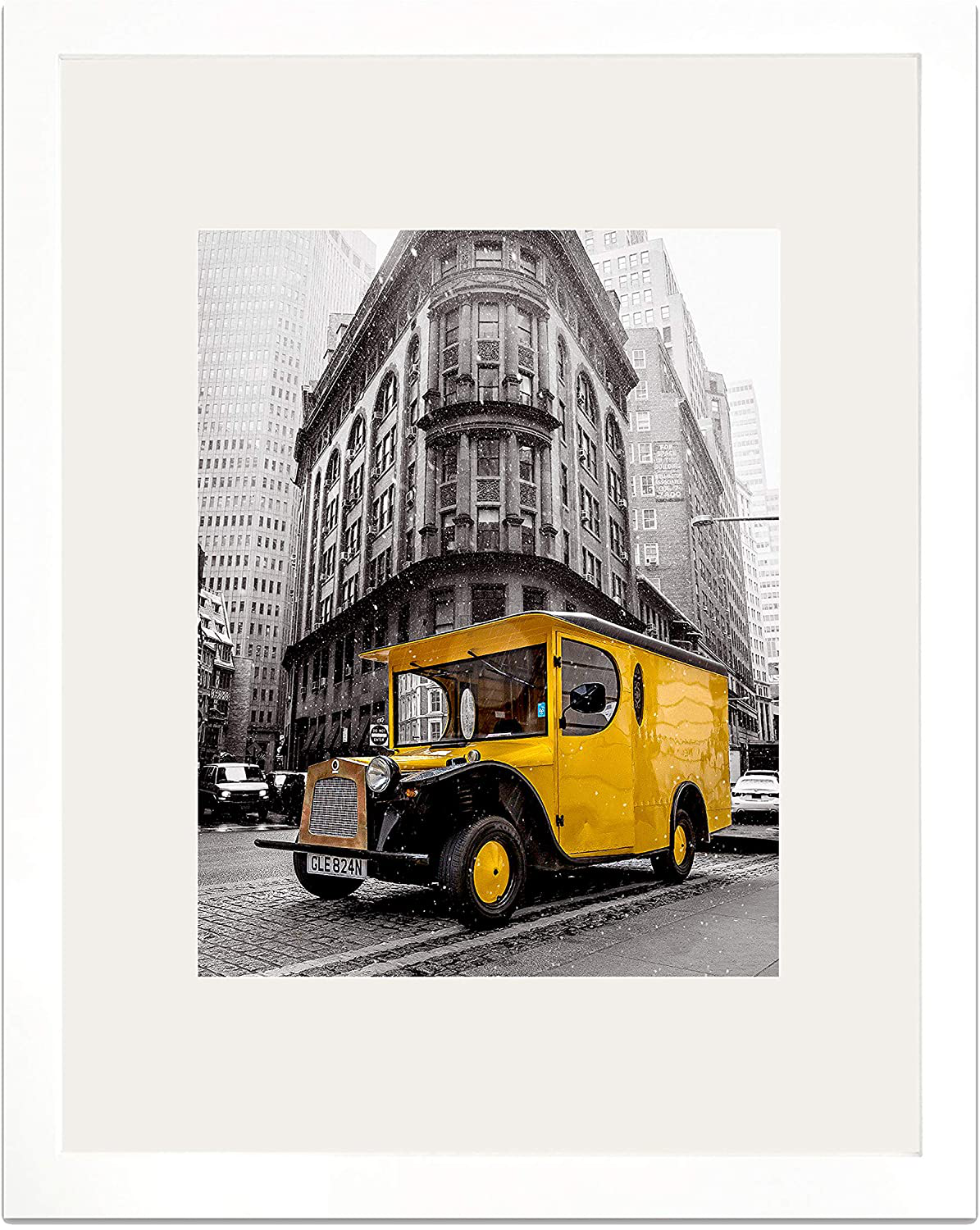 Art Emotion Solid Wood Picture Frame with 2MM Reinforced Glass, Frame for Photo, Hangers for Horizontal or Vertical Display (White, 16x20 with 11x14 Opening)