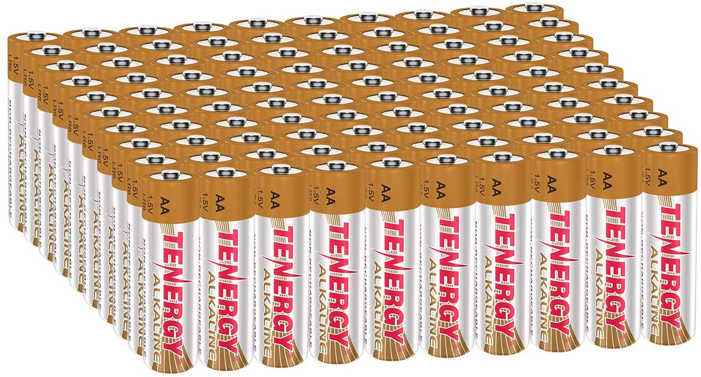 Tenergy 1.5V AAA Alkaline Battery, High Performance AAA Non-Rechargeable Batteries for Clocks, Remotes, Toys & Electronic Devices, Replacement AAA Cell Batteries, 100 Pack