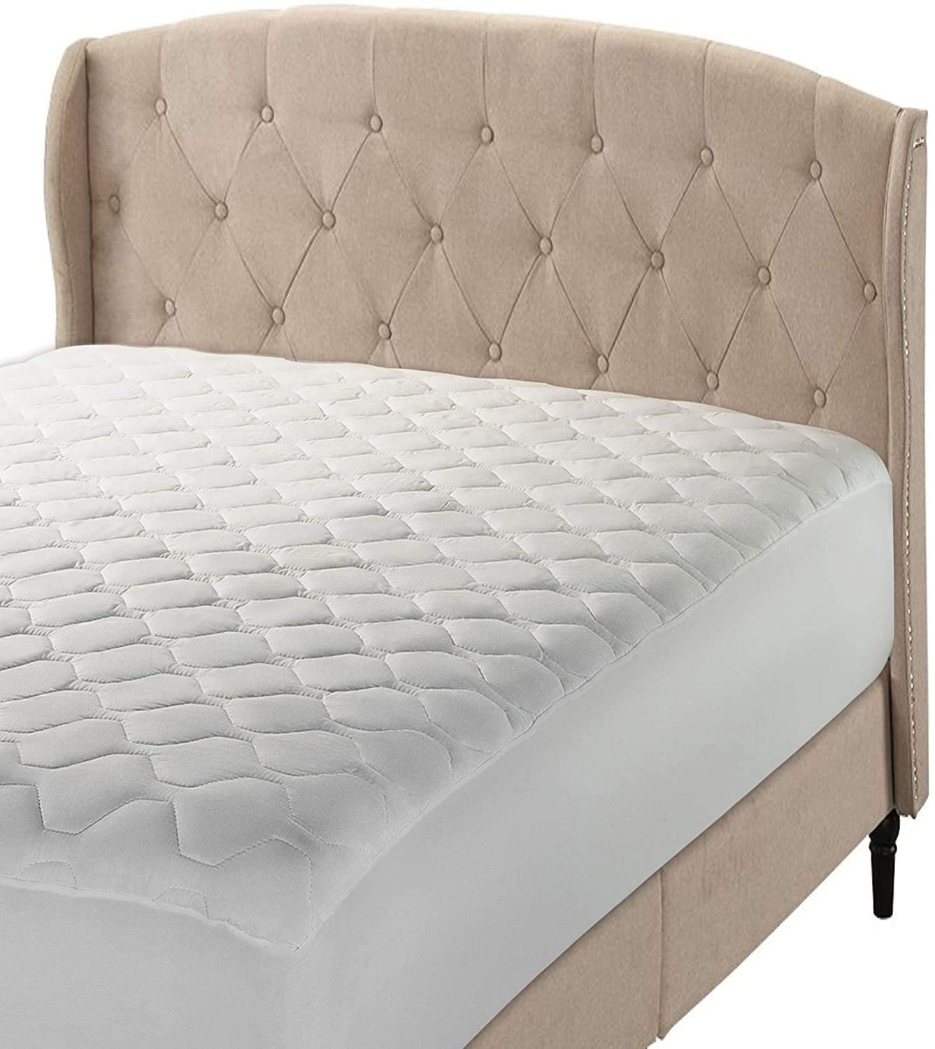 The Grand Full Mattress Pad Cover Fitted | Deep Pockets Mattress Protection | Only Quality Fabrics Used & Breathable | Full Size (54x75 Stretches to 16 Inches)