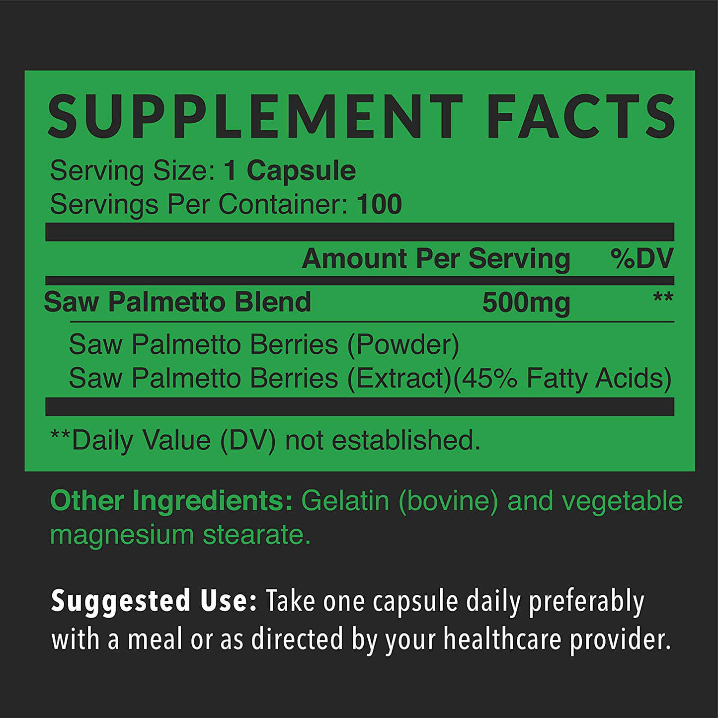 Saw Palmetto Prostate Supplements for Men as Potent DHT Blocker for Hair Growth and Beta Blocker to Decrease Frequent Urination (100 Count, Day Time)