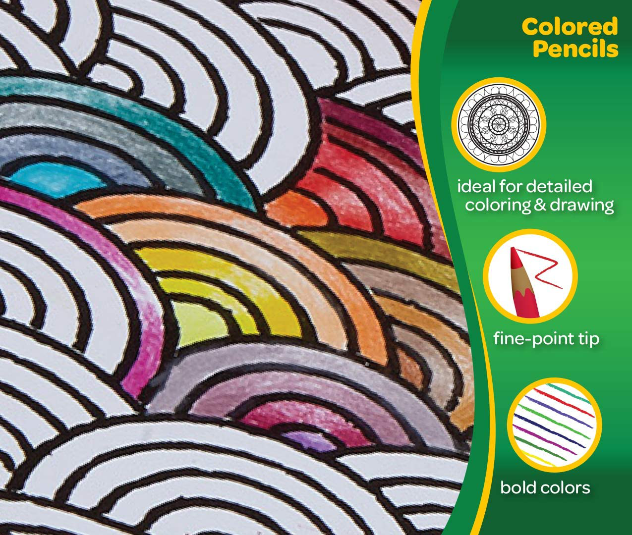 Crayola 100 Colored Pencils, Adult Coloring, Great for Coloring Books, Gift