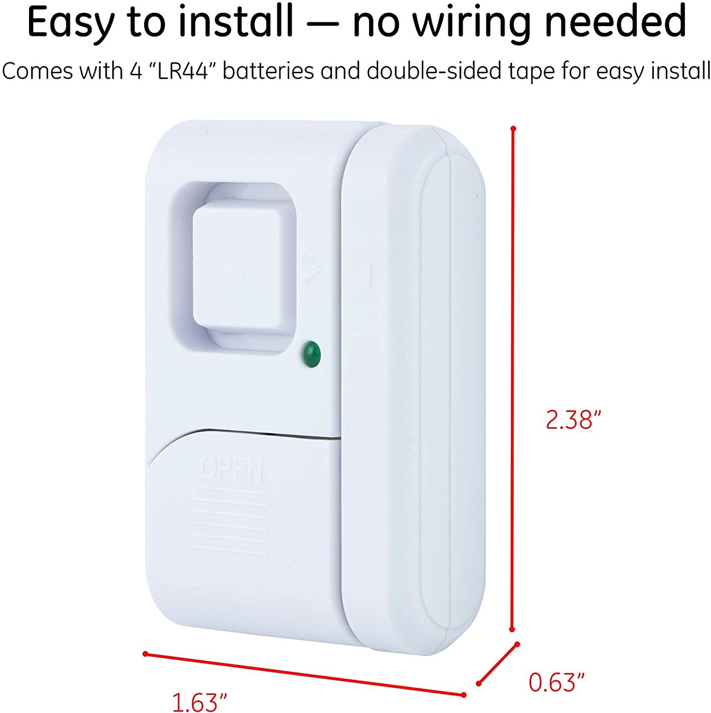 GE Personal Security Window/Door Burglar Alert, Wireless, Chime/Alarm, Easy Installation, Ideal for Home, Garage, Apartment, Dorm, RV and Office