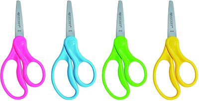 Westcott Right- & Left-Handed Scissors for Kids, 5’’ Pointed Scissors, Assorted, 6 Pack (16455)