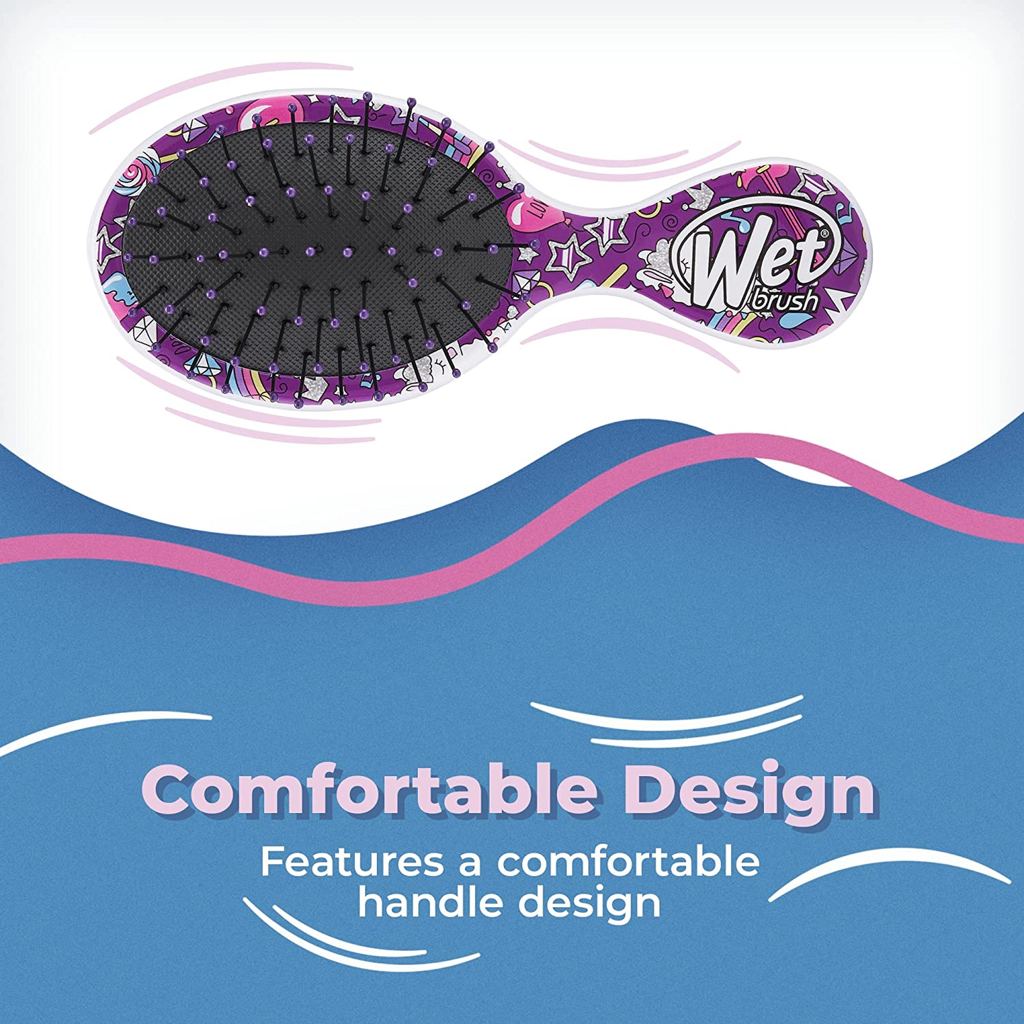 Wet Brush Squirt Detangler Hair Brushes - Llama Happy Hair - Mini Detangling Brush with Ultra-Soft Intelliflex Bristles Glide through Tangles with Ease - Pain-Free Comb for All Hair Types