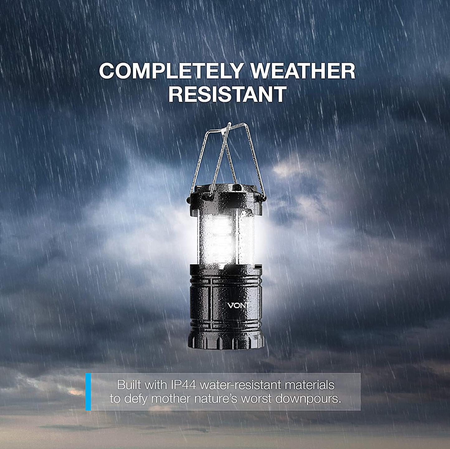 Vont 2 Pack LED Camping Lantern, Super Bright Portable Survival Lanterns, Must Have During Hurricane, Emergency, Storms, Outages, Original Collapsible Camping Lights/Lamp (Batteries Included)