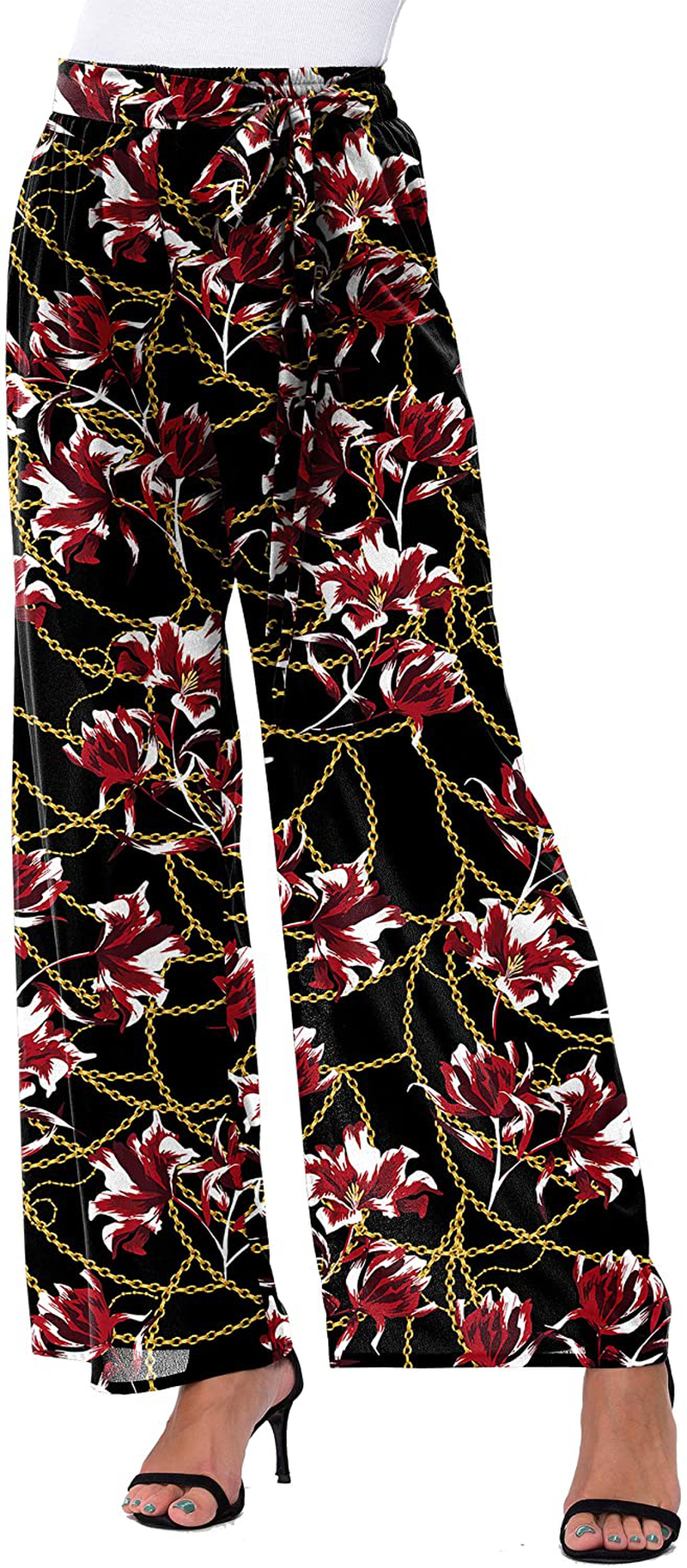 DouBCQ Women's Palazzo Lounge Wide Leg Casual Flowy Pants