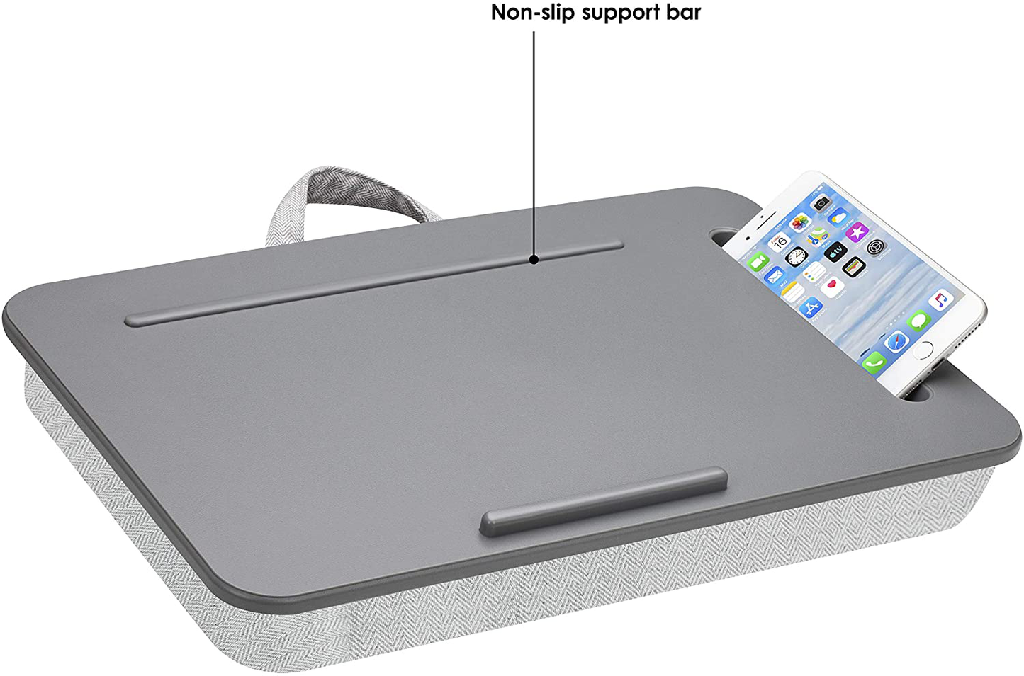 Lap Desk with Device Ledge and Phone Holder Fits up to 15.6 Inch Laptops