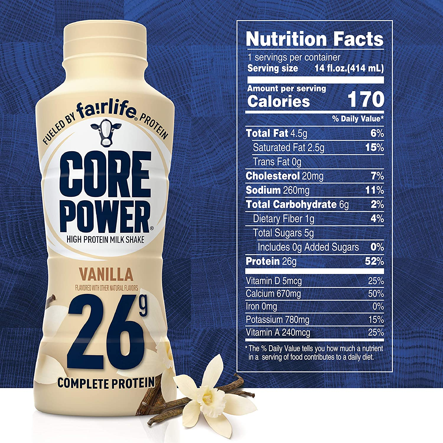 Core Power High Protein Milk Shake, Vanilla, 14 Fl Oz