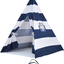 Natural Cotton Canvas Teepee Tent for Indoor & Outdoor Use (Blue)