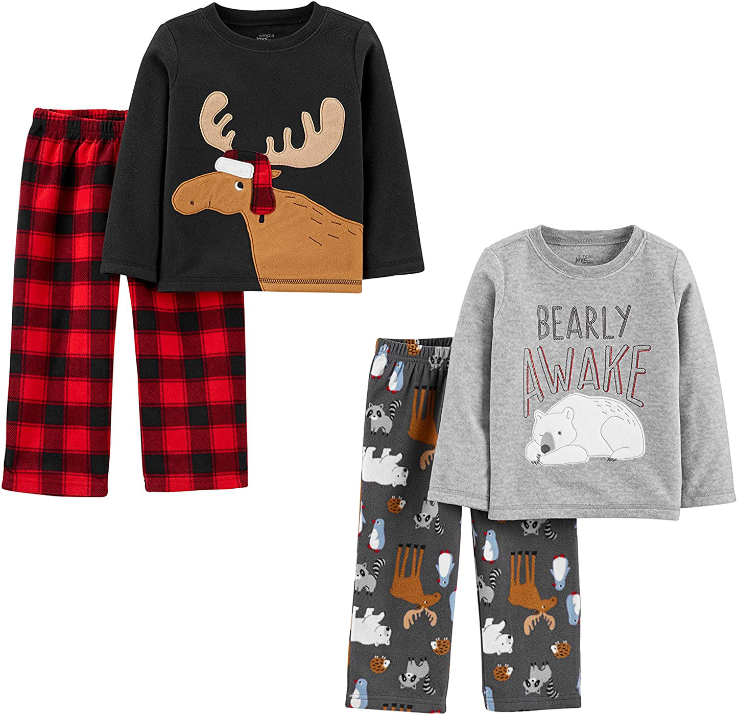 Simple Joys by Carter'S Boys' 4-Piece Fleece Pajama Set