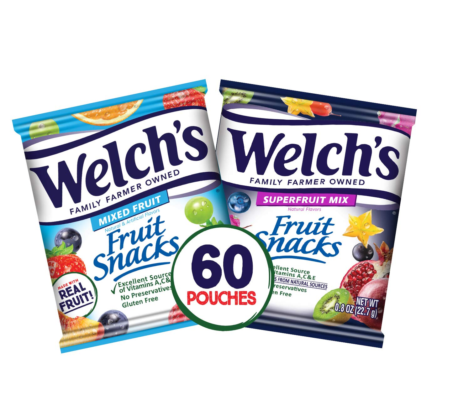 Welch'S Fruit Snacks, Fruit Punch & Island Fruits Variety Pack, Gluten Free, Bulk Pack, 0.9 Oz Individual Single Serve Bags (Pack of 40)