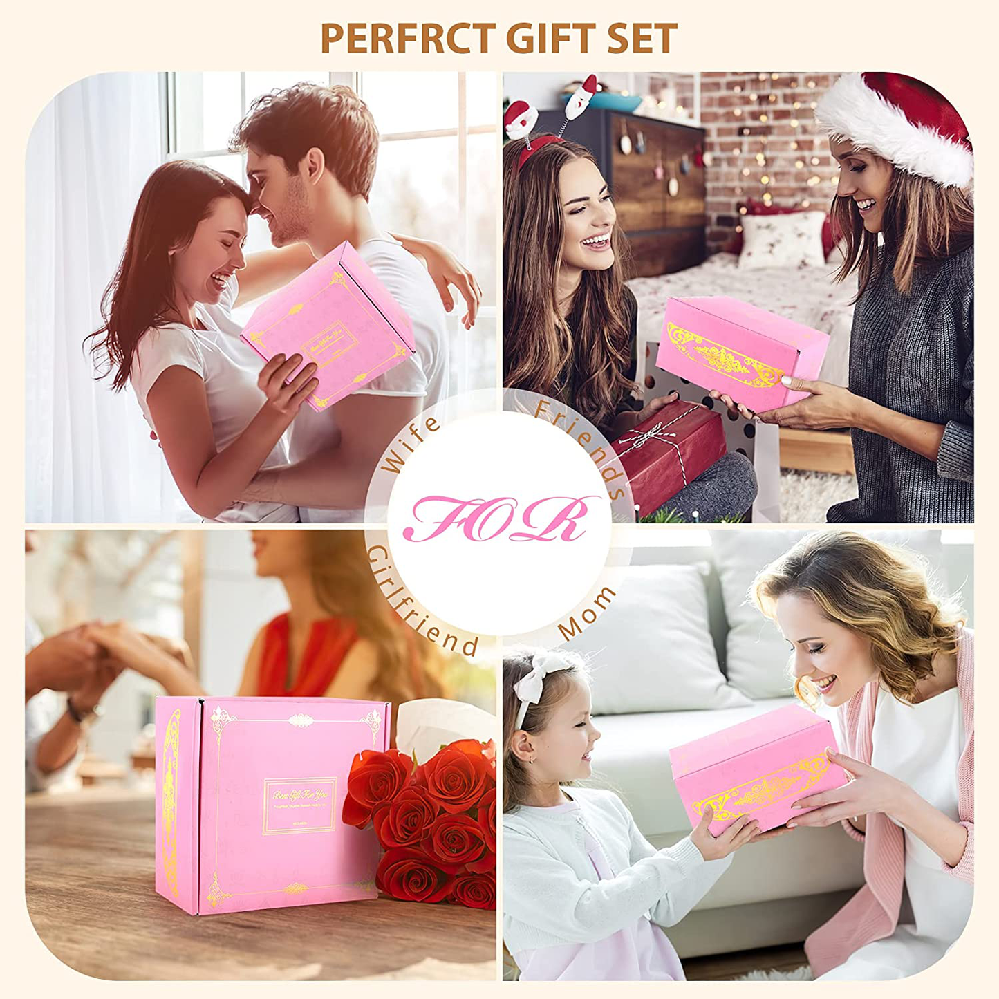 Wine Gifts for Women, Relaxing Spa Gift Baskets for Women, Wine Insulated Tumbler for Wine Lover, Stainless Steel Wine Tumbler with Lid, Christmas Birthday Gift Box for Mom Wife Sister Friends Female