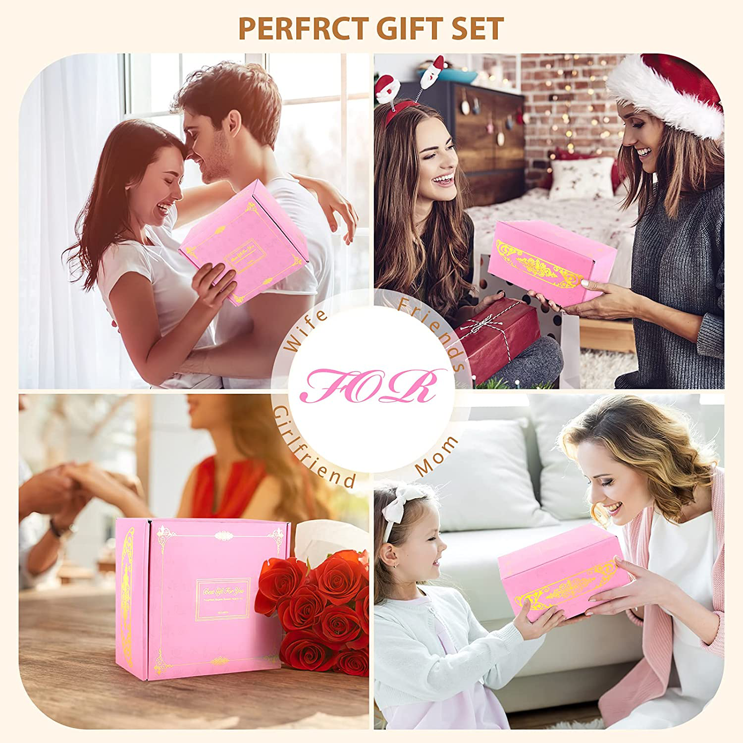 Wine Gifts for Women, Relaxing Spa Gift Baskets for Women, Wine Insulated Tumbler for Wine Lover, Stainless Steel Wine Tumbler with Lid, Christmas Birthday Gift Box for Mom Wife Sister Friends Female