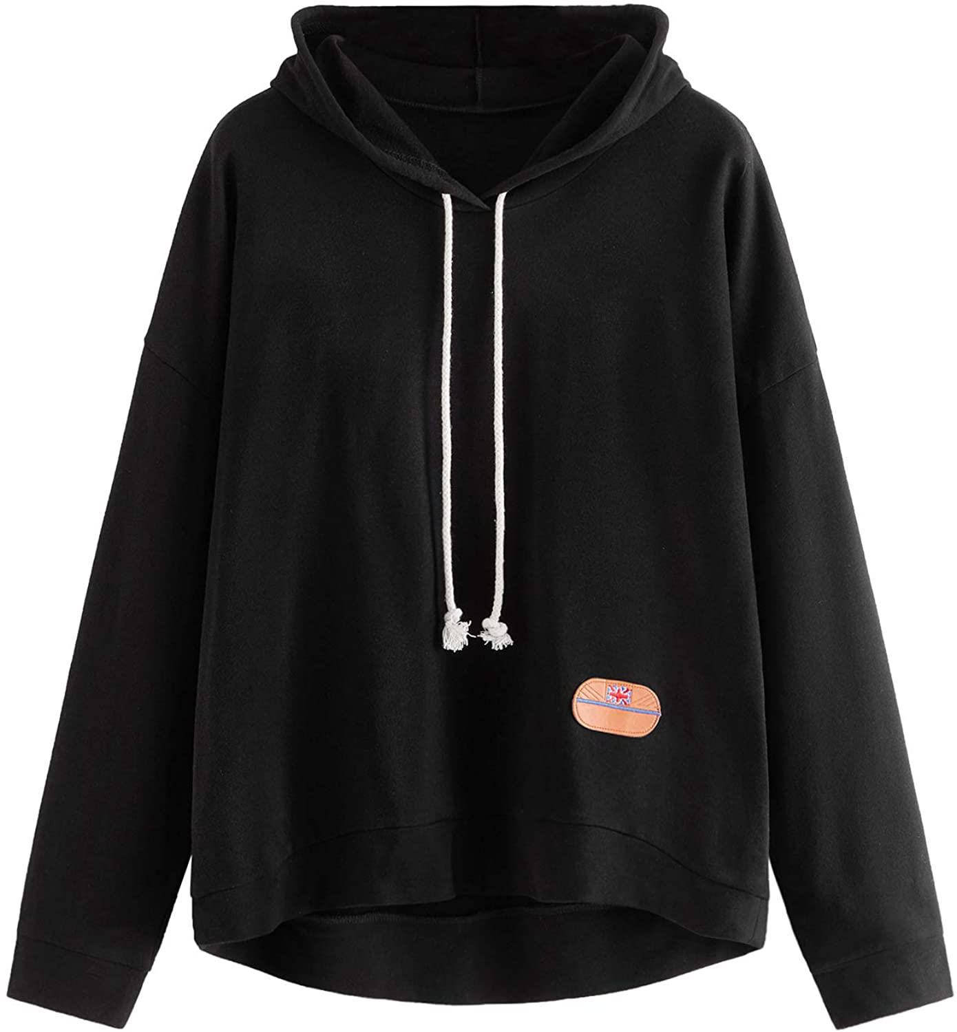 SweatyRocks Women's Long Sleeve Hoodie Sweatshirt Colorblock Tie Dye Print Tops