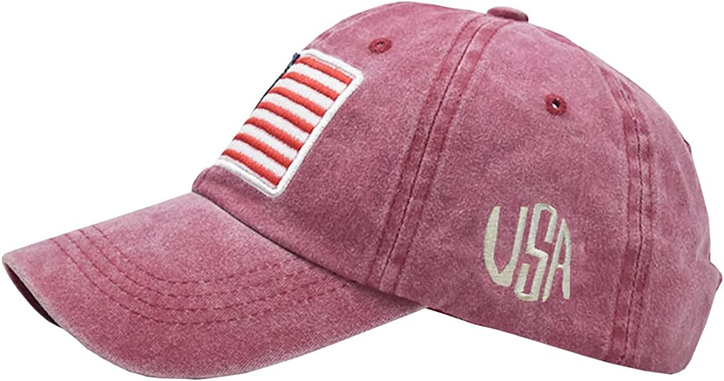 Adjustable Baseball Cap American Flag Hat Headdress Outdoor Sports Cap Peaked Cap Cotton