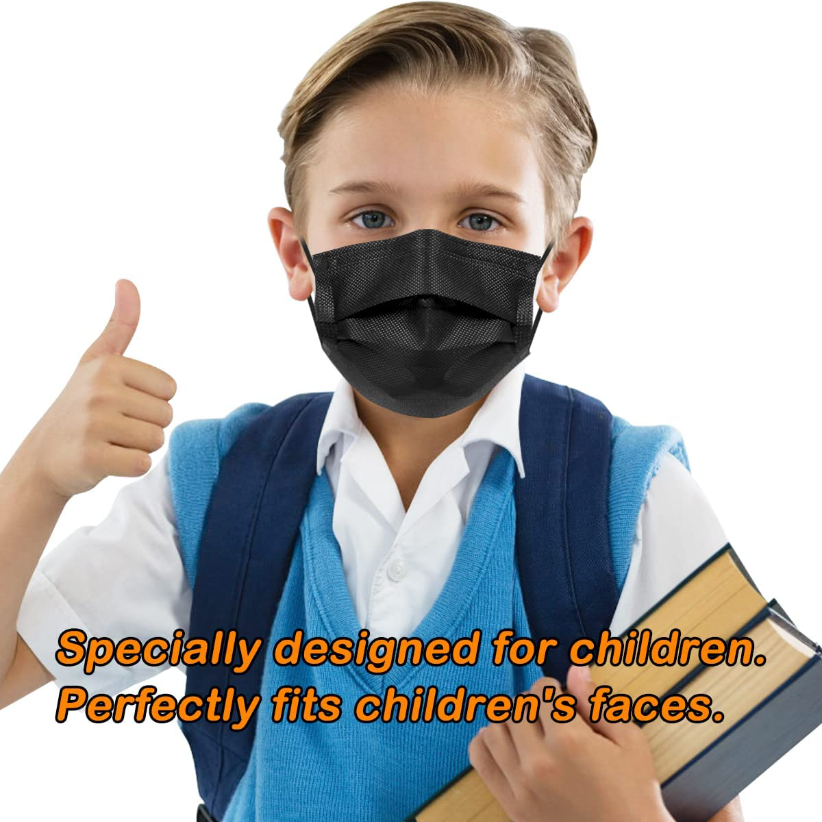 100 Pcs Disposable Face Masks, Black Disposable Face Masks, 3 Layer Black Face Mask