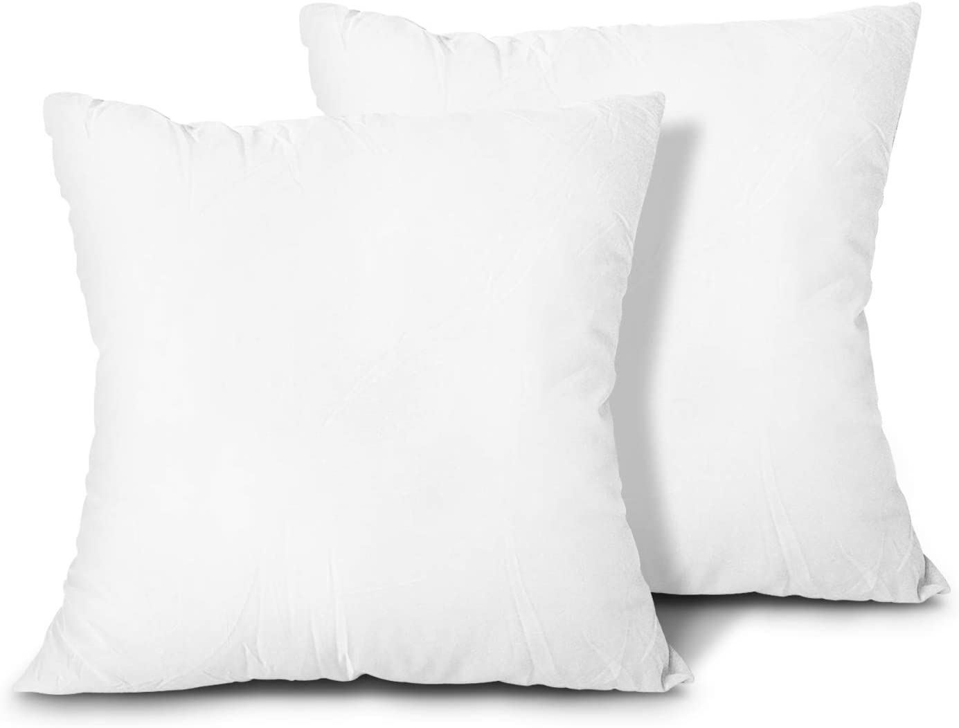 EDOW Throw Pillow Inserts, Set of 2 Lightweight Down Alternative Polyester Pillow, Couch Cushion, Sham Stuffer, Machine Washable