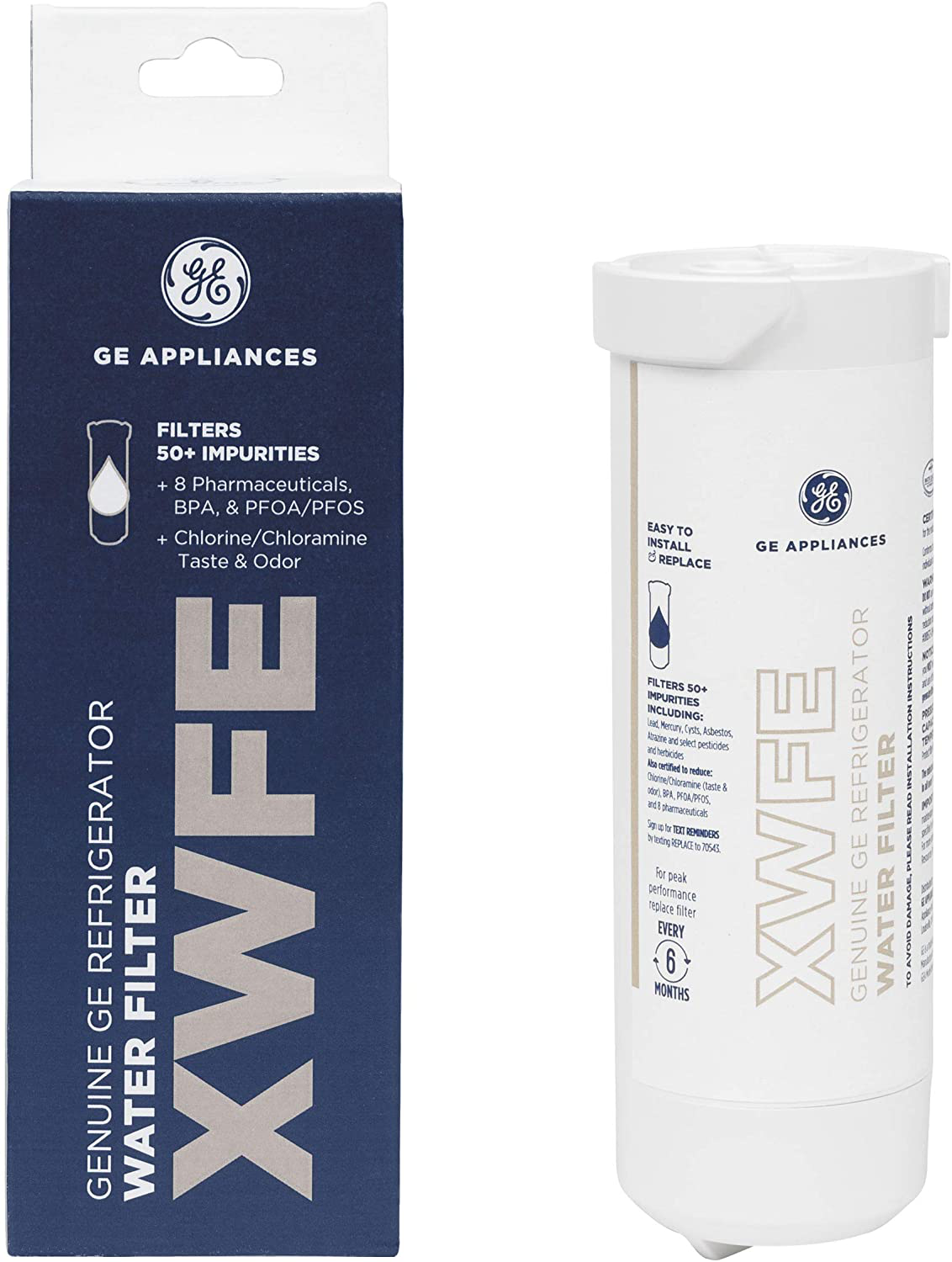 GE XWFE XWF Refrigerator Water Filter, 1 Count (Pack of 1), White