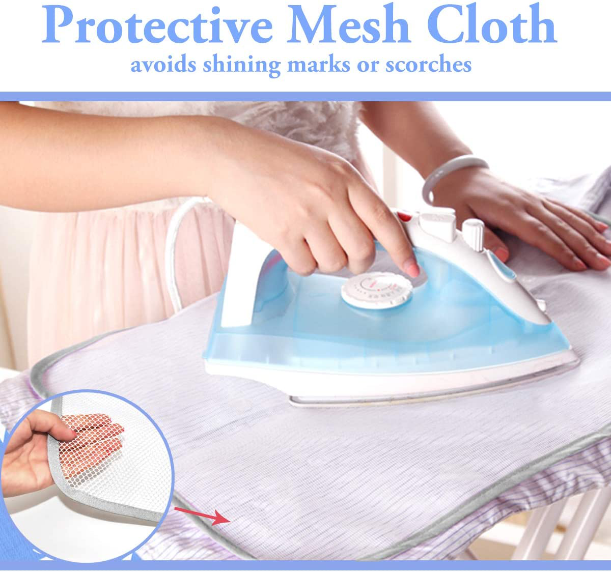 12.5 x 30 Inch Mini Ironing Board Cover with Iron Cover and Extra Thick Pad,Resists Scorching and Staining