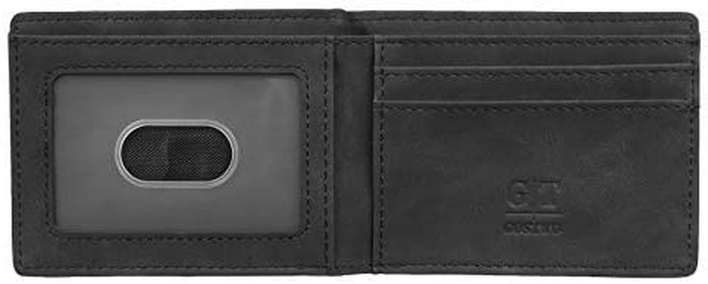 Mens Slim Minimalist Front Pocket Wallet Genuine Leather ID Window Card Case RFID Blocking