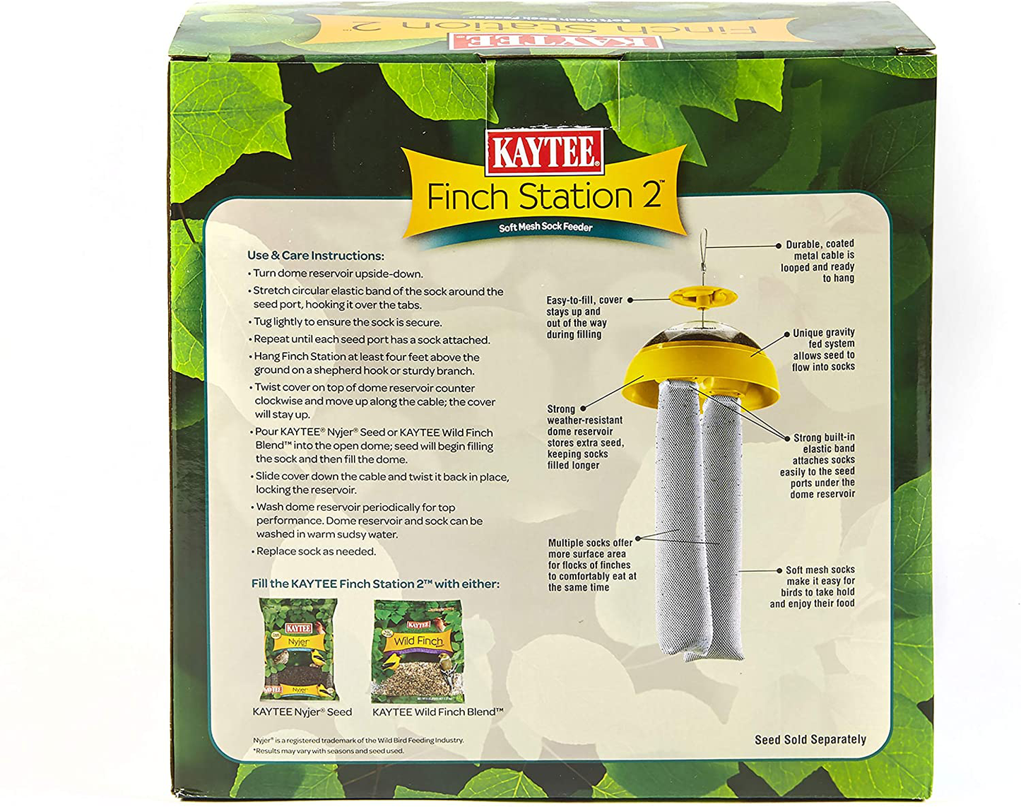 Kaytee Finch Feeder Yellow, 4 Socks