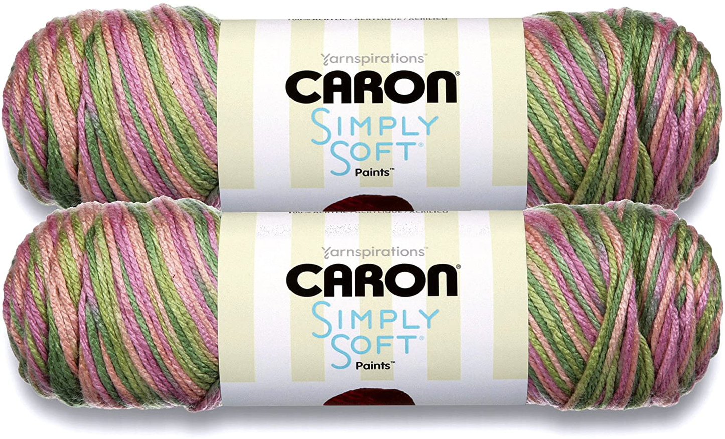 Caron Simply Soft Bulk Buy Paints 100% Acrylic Yarn (2-Pack) ~ 5 oz. Skeins