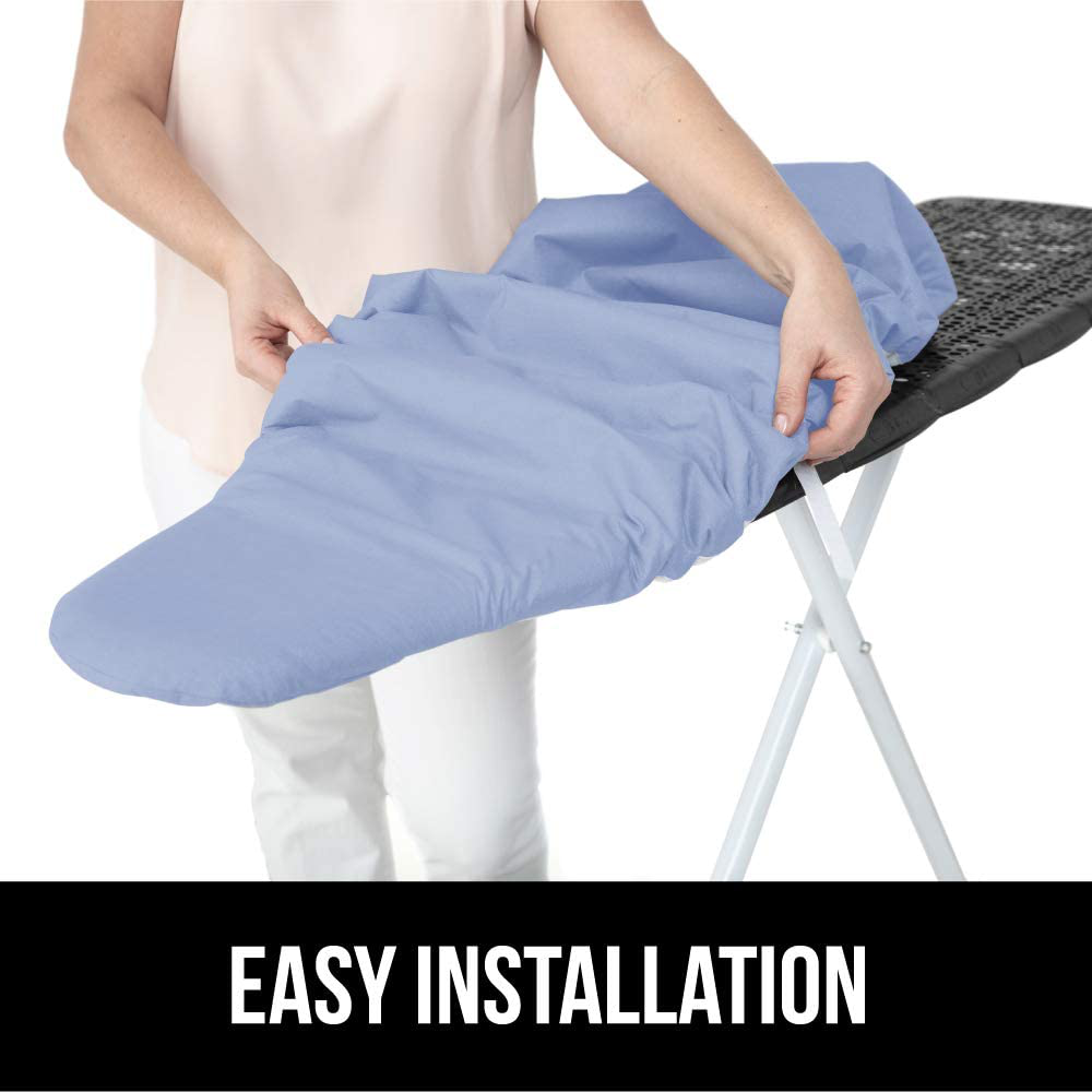 Gorilla Grip Reflective Silicone Ironing Board Cover, Resist Scorching and Staining, 15x54, Hook and Loop Fastener Straps, Pads Fit Large and Standard Boards, Elastic Edge, Thick Padding, Turquoise