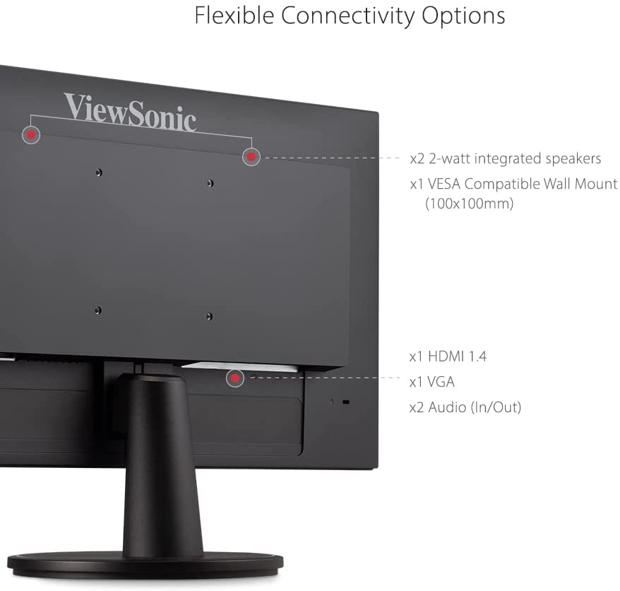 Viewsonic VS2247-MH 22 Inch 1080P Monitor with 75Hz, Adaptive Sync, Thin Bezels, Eye Care, HDMI, VGA Inputs for Home and Office