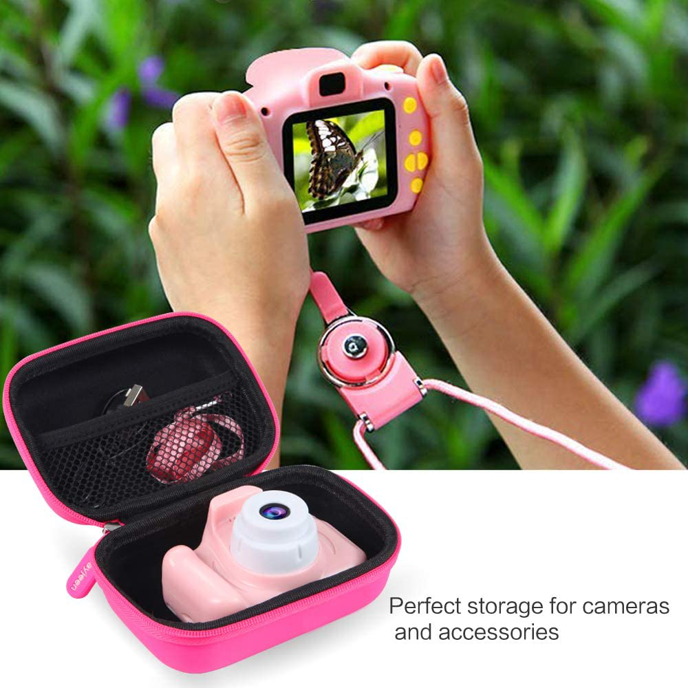 Leayjeen Kids Camera Case for Seckton/OMZER/OMWay Kids Camera Gifts for 4-8 Year Old Girls.Shockproof Storage Box fits for Toys Cameras(Case Only)