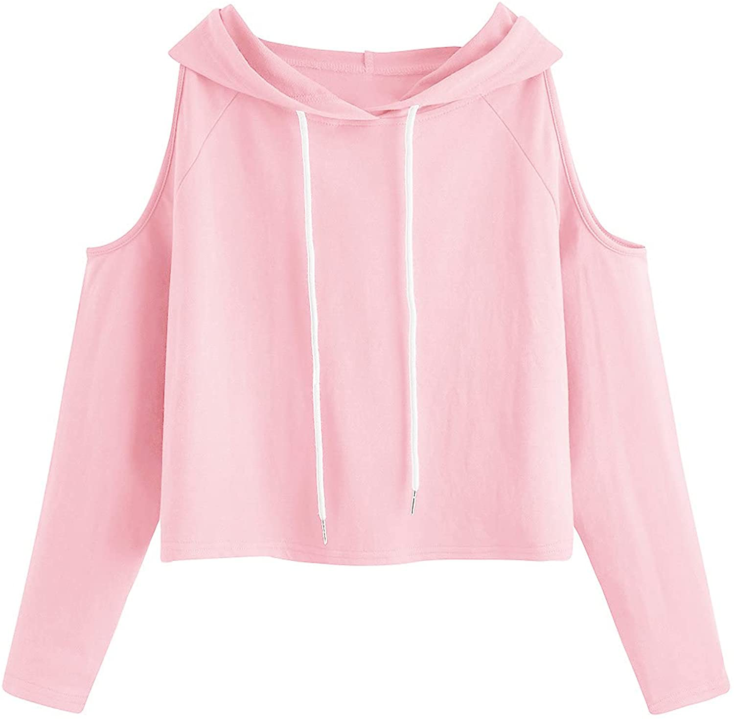 SweatyRocks Women's Cold Shoulder Tie Dye Pullover Hoodie Crop Top Sweatshirt