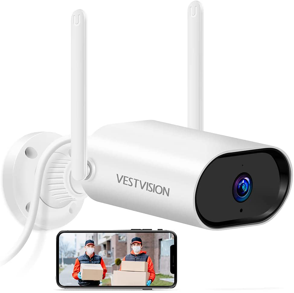 Outdoor Security Cameras FHD 1080P, Night Vision Security Cameras Wireless Outdoor, IP66 Weatherproof for Outdoor Indoor Motion Detection Wireless Cameras for Home Security, 2-Way Audio, 2.4G Wifi