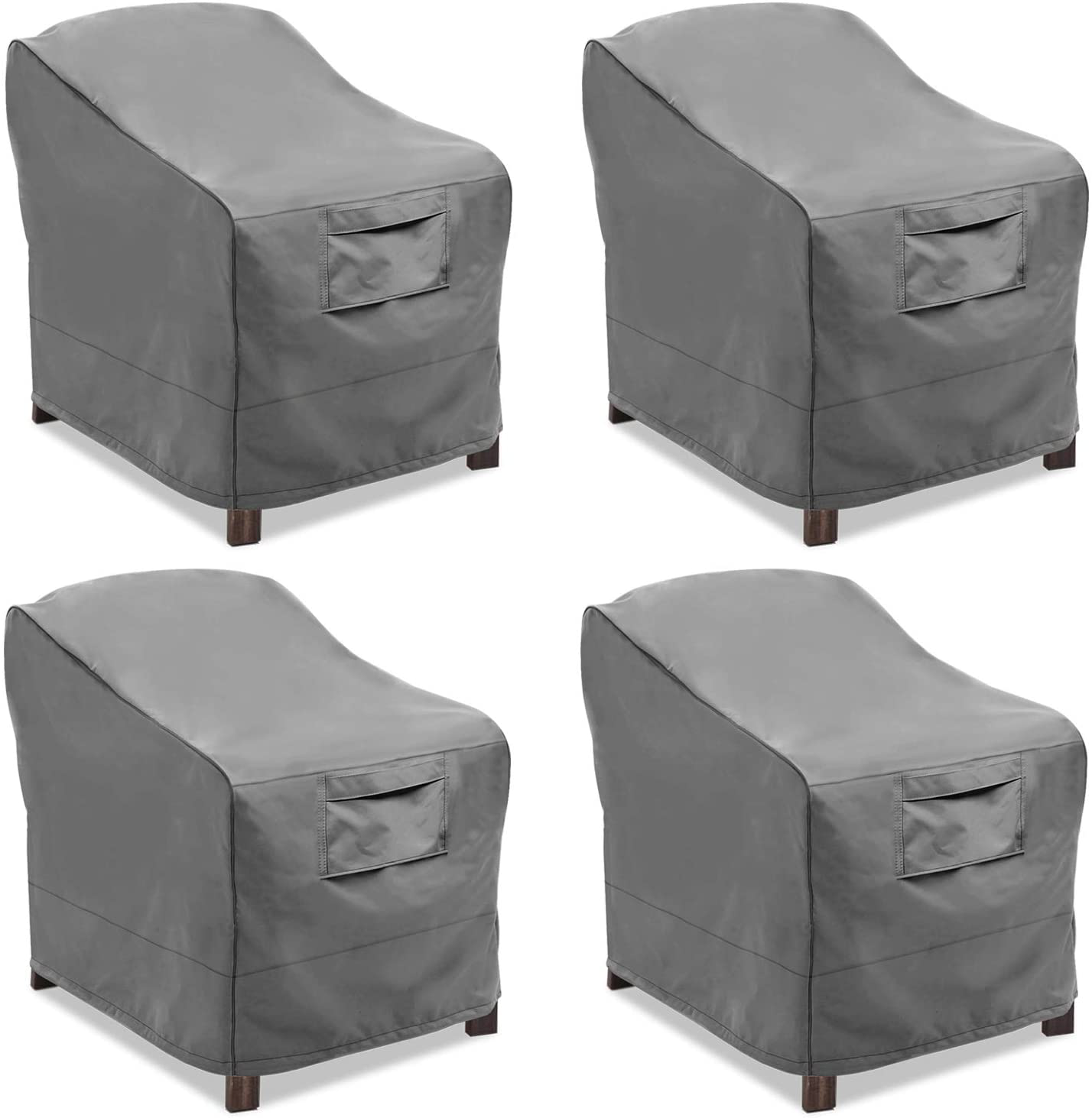 Vailge Patio Chair Covers, Lounge Deep Seat Cover, Heavy Duty and Waterproof Outdoor Lawn Patio Furniture Covers (2 Pack - Large, Grey)