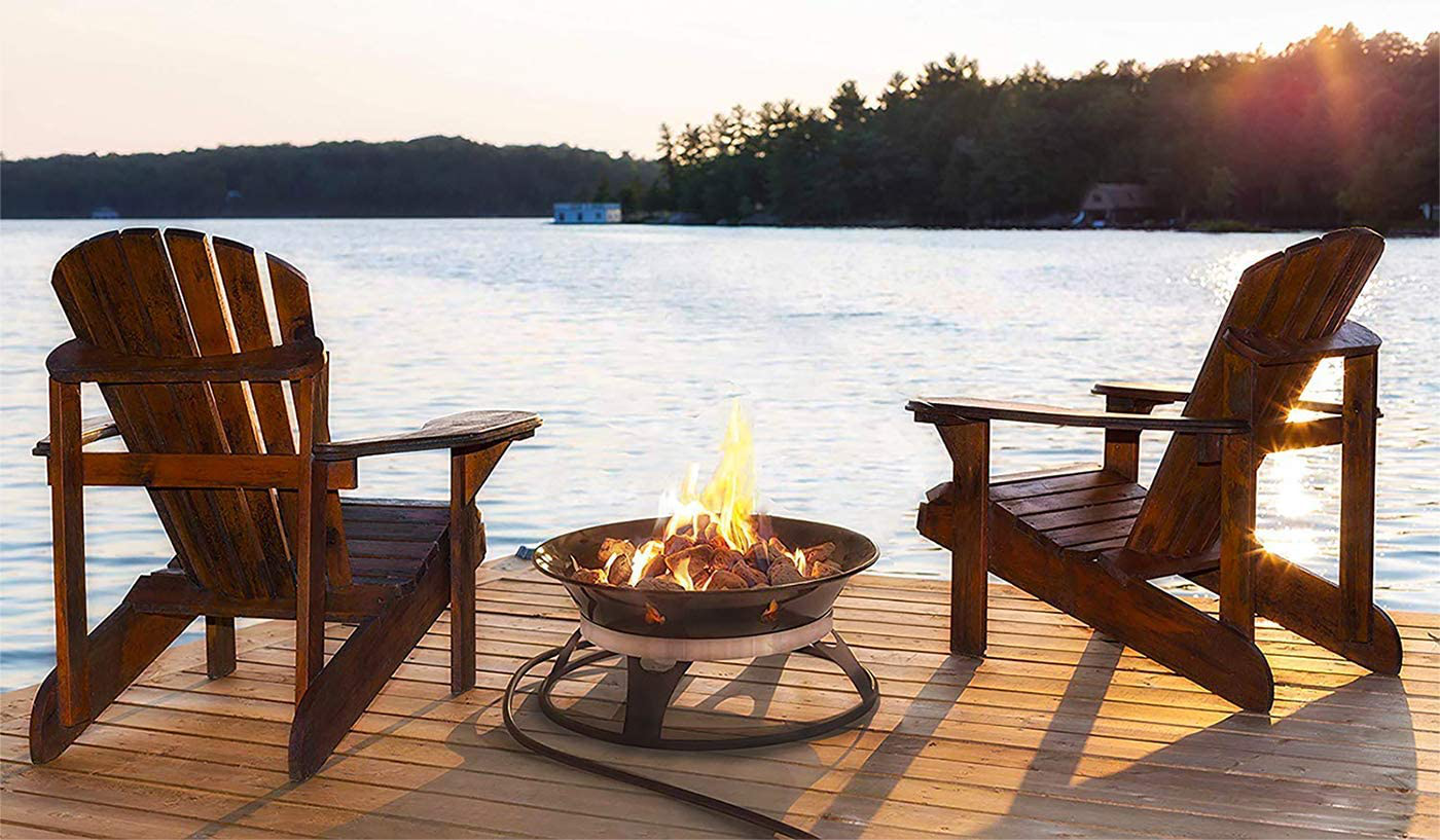 Outland Living Model 863 Portable Propane Fire Pit, 21-Inch Diameter 58,000 BTU Smokless for Camping RV Backyard Deck Patio, Black